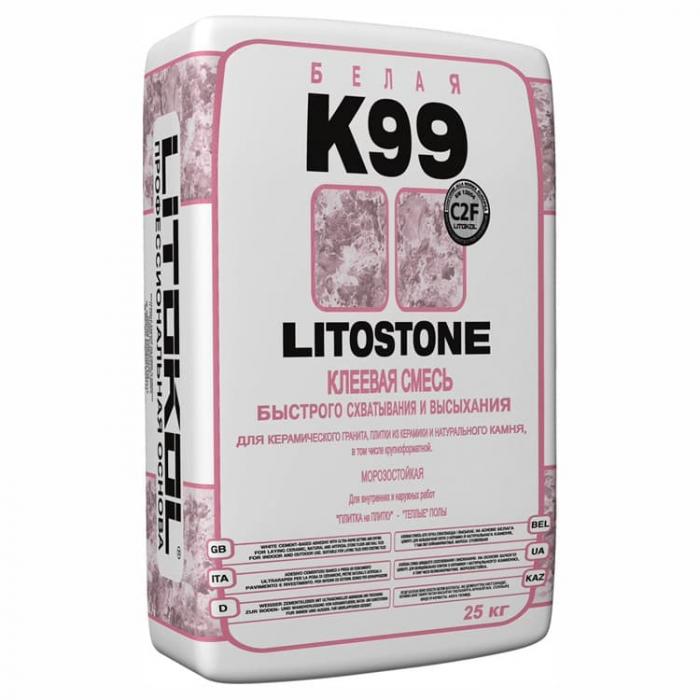 Клей Litokol Litostone K99 белый для плитки 25 кг