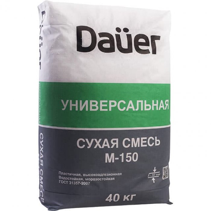 Кладочная смесь цементная Dauer универсальная М150 серый 40кг