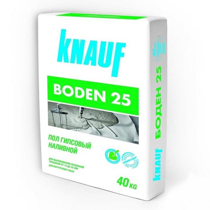 Смесь для полов гипсовая Knauf Боден-25 серый 40кг