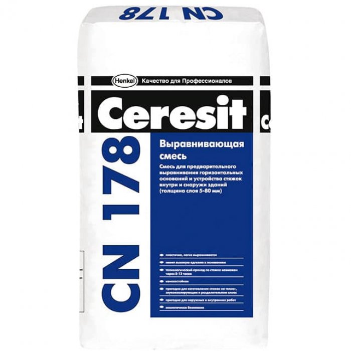 Смесь для полов цементная Ceresit CN 178 серый 25кг