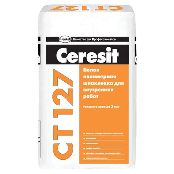 Шпаклевка полимерная Ceresit СТ 127 серый 25кг