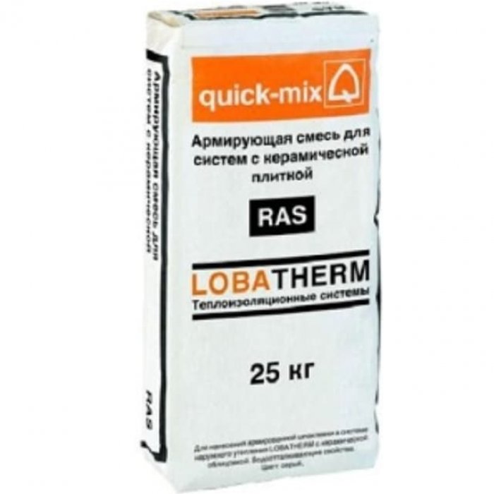 Клей Quick-mix армирующая смесь для плитки 72370 RAS серый 25кг