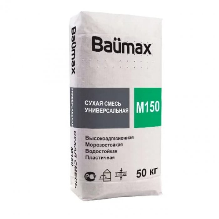 Кладочная смесь цементная Baumax универсальная М150 серый 50кг