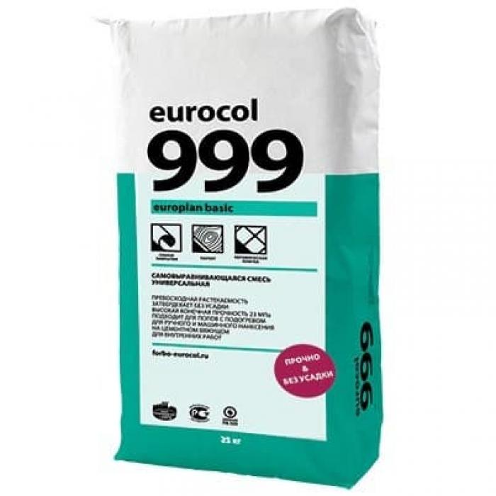 Смесь самовыравнивающаяся Forbo Eurocol 999 Europlan Basic сухие помещения 25 кг