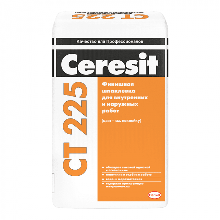 Шпатлевка финишная цементная Ceresit CT 225 цементная 25 кг