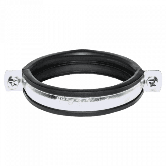 Хомут с резиновой прокладкой Дн 159-166 (6") ±2мм М10 б/к