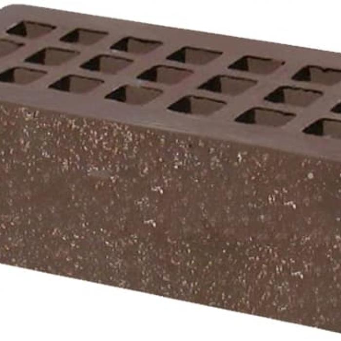 Кирпич облицовочный керамический щелевой темно-коричневый торкрет 250*120*88мм Железногорск