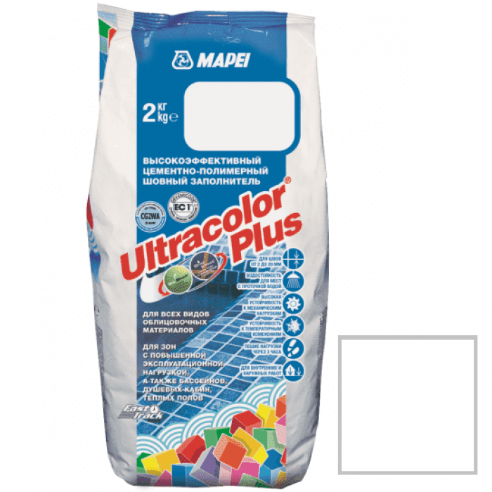 Затирка Mapei Ultracolor Plus 100 белая 2 кг